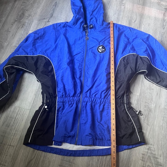 Rare Vintage 80s‎ Adidas Jacket Windbreaker Running Three Stripe Blue Adult XL - Picture 8 of 9